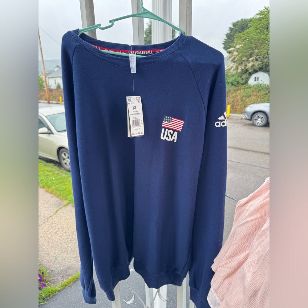 Adidas Navy USA Crew Neck Sweater